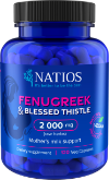 NATIOS Fenugreek & Blessed Thistle Extract, Pískavice & Benedikt, 2000 mg, 120 veg. kapslí